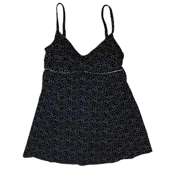 LeCove Black One Piece Sz 12 Swim Dress Polk A Dot Swimsuit Slimming Bathing Sui - Picture 1 of 14
